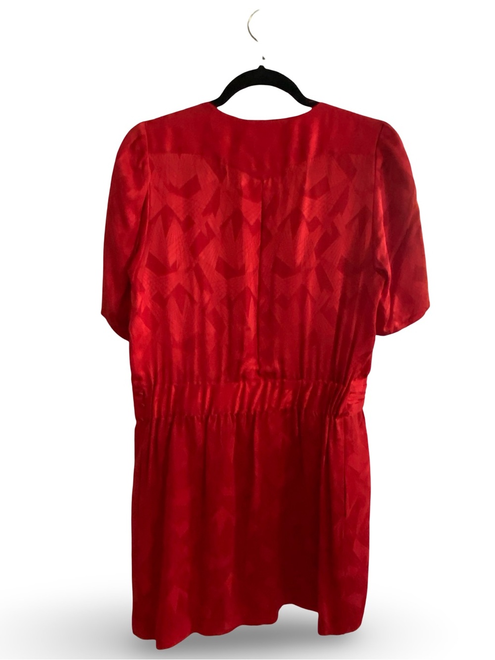 Vintage Red Ruffle-Front Dress - Picture 6 of 9